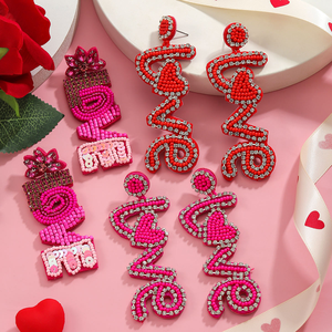 Novedad de San Valentín: Abalorios de cristal hechos a mano con letras de amor y lentejuelas dulces, perlas de plástico de moda, de MULTI CRAFT - Product Image 5