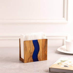 Epoxy <b>Resin</b> & Wood Napkin Holder Rectangle Color Exclusive Design Wood & <b>Resin</b> Napkin Holder - Product Image 6