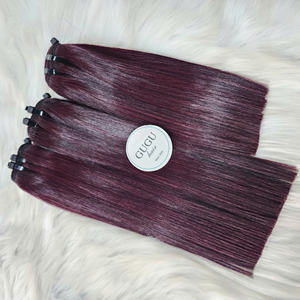 Perruques en cheveux humains bruts 100% naturels, couleur bordeaux, 10 pouces, lisses et super doubles, pour femmes noires, vente en gros - Product Image 3