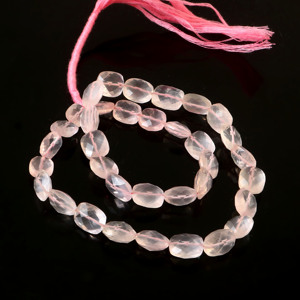 Perles de quartz rose naturel lisses 8x10mm à 10x10mm, perles de pierres précieuses en quartz rose, brin de 16 pouces, pour la fabrication de bijoux, lot en gros - Product Image 3