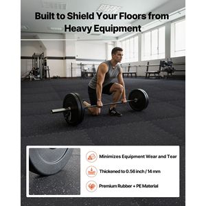 Set di 6 Tappetini Puzzle in Schiuma EVA ad Alta Densità 24 X 24 X 0,56, Pavimentazione Protettiva Interconnessa in Gomma Morbida per Fitness - Product Image 2