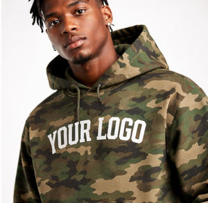 Sweat à capuche camouflage surdimensionné en molleton de coton épais pour homme avec logo personnalisé – Collection 2026 - Product Image 4