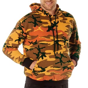 Sweat-shirt à capuche camouflage pour homme, coupe classique, en polyester, tissu molletonné français, décontracté, pour l'automne, avec poche, respirant, tricoté - Product Image 4