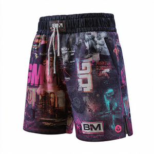 Pantalones Cortos de Boxeo Muay Thai MMA Personalizados para Hombre, Elásticos, Transpirables, Ligeros, con Logotipo Frontal, para Entrenamiento en el Gimnasio - Product Image 4