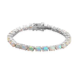 Bracelet à breloques opale en argent sterling, opale arc-en-ciel, cadeau unisexe pour elle - Product Image 4