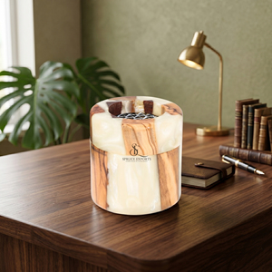 Quemador de incienso árabe de resina y madera, hecho a mano, de forma redonda, para Oud y Bakhoor, para decoración del hogar y aromaterapia, elegante incensario. - Product Image 5