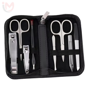 9Pcs Luxurious 7 in 1 Stainless Steel Razor Shaving Set & <b>Nail</b> Care Tool Man Care <b>Kit</b> with Customized Logo Portable Professional - Product Image 1