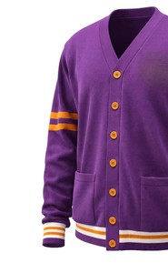 เสื้อคาร์ดิแกนคอวีสีม่วง ไซส์ใหญ่ สำหรับผู้ใหญ่ สวมใส่สบาย แขนยาว เหมาะสำหรับฤดูใบไม้ผลิ ฤดูใบไม้ร่วง ฤดูหนาว ทำจากผ้าขนสัตว์/อะคริลิก หนา สไตล์กรีก - Product Image 4