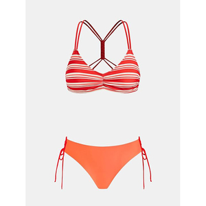 Bikini de Dos Piezas para Mujer, Talla Grande, Cintura Alta, Cuello Halter, con Sujetador Acolchado, Lazos Laterales, Detalle de Volantes, Secado Rápido, Protección UV - Product Image 4