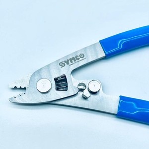 Pelacables óptico de tres orificios con mango azul, herramienta para quitar la funda de fibra óptica para instalación de redes - Product Image 2
