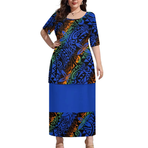 Nuevo Vestido Puletasi Samoano de Bambú y Cáñamo, 2 Piezas, Talla Grande, Conjunto de Dos Piezas para Mujer, Diseño Tradicional Polinesio Samoano - Product Image 1