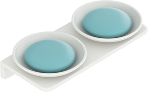 Jabonera Doble Cuadrada Grande con Soporte de Pared, Bandeja de Jabón de Doble Capa para Baño, Estante de Vidrio y Metal, Herrajes Resistentes - Product Image 2