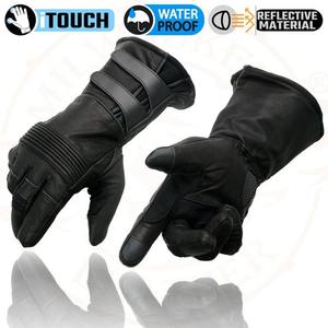 Gants d'hiver en cuir véritable noir de qualité supérieure pour hommes, gants thermiques isolés pour temps froid avec doublure intérieure douce, coupe-vent - Product Image 5