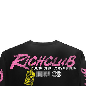 Men's Long <b>Sleeve</b> <b>Crop</b> <b>Top</b> Oversized <b>Black</b> Glitter Print Rhinestone Streetwear O-Neck Jersey Shirt - Product Image 3