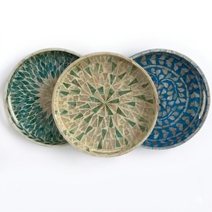 Bandeja Redonda de Dos Niveles con Incrustaciones de Madreperla Hecha a Mano, Diseño Floral de Mosaico de Lujo, Soporte Decorativo para Pasteles y Postres, Decoración para el Hogar - Product Image 6