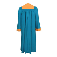 Robes de Chorale Unisexe Classiques Bleues et Jaunes en Soie et Polyester Respirant, Finition Mate, Service OEM, Broderie Personnalisée de Haute Qualité