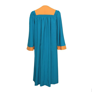 Túnicas de Coro Unisex Clásicas en Azul y Amarillo, de Seda y Poliéster Transpirable, Acabado Mate, Servicio OEM, Bordado Personalizado de Alta Calidad - Product Image 2