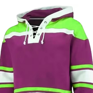Maillot de hockey sur glace à capuche 2026 pour homme, vert et blanc uni, manches longues, respirant, en polyester, coupe classique, adulte, hiver, personnalisable - Product Image 2