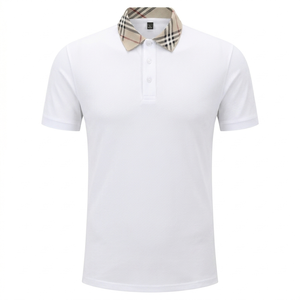 Polo classique pour homme en tissu tricoté doux avec patte de boutonnage, haut élégant et décontracté pour les occasions professionnelles et les activités de plein air, de BD - Product Image 1
