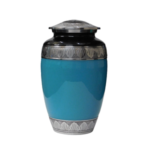 Urnes funéraires en aluminium pour adultes avec gravure, finition en étain et couleur noire, fournitures funéraires en métal pour cendres humaines - Product Image 2