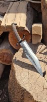 Couteau de chasse en acier au carbone, lame à pointe tombante, manche en bois, couteau de survie pour l'extérieur