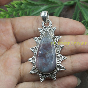 Pendentif en agate rouge en forme de larme, argent sterling 925, fait main, vintage, bohème, bijou statement, pierre précieuse naturelle, cadeau pour femme - Product Image 4