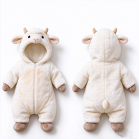 Combinaison bébé agneau personnalisée, barboteuse animale mouton, tenue bébé en peluche, combinaison à capuche agneau, costume animal nouveau-né