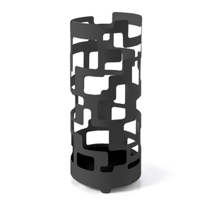 Paragüero de metal plateado de lujo con diseño hueco, soporte de hierro perforado de alta resistencia para bastones y palas de senderismo, ideal para vestíbulos de hotel y oficinas. - Product Image 2