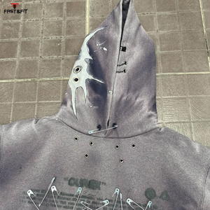 Sudadera con Capucha para Hombre al Mejor Precio, con Mangas Largas, Cómoda, de Invierno, de Forro Polar Sólido, Transpirable, Lavada al Ácido, Bordada, Teñida Lisa - Product Image 5