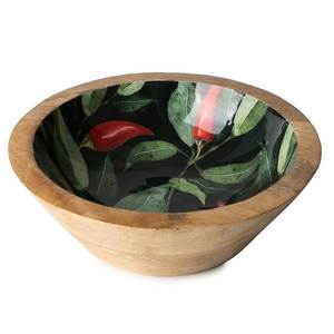 Nuevo Diseño de Tazón Esmaltado, Tazón con Diseño Moderno, Tazón de Madera de Acacia Natural Hecho a Mano, Tazón de Ensalada Decorativo, Mejor Precio - Product Image 4