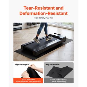 "1/4" Thick PVC Treadmill Mat for Carpet Floors 36" X 78" Exercise Equipment Mat for Treadmills Elliptical <b>Rowing</b> <b>Machine</b>" - Product Image 3