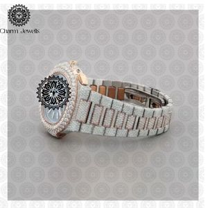 Charm Jewells Reloj de lujo de acero inoxidable con cristales para mujer, esfera cuadrada, movimiento analógico de cuarzo, 38 mm, joyería de moda - Product Image 2