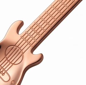 Cuillère en métal plaqué or rose élégante en forme de guitare, couverts fantaisie au design créatif, finition miroir, idéale pour les cadeaux promotionnels - Product Image 2