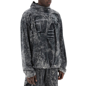 Sweat-shirts à capuche personnalisés en coton mélangé épais, effet vieilli, avec logo personnalisé, coupe oversize pour homme - Product Image 3