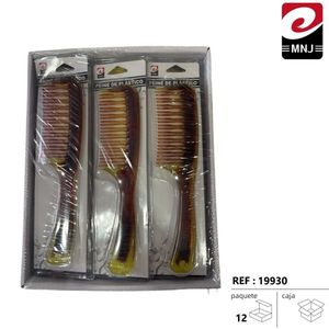 หวีโฟมสองสีสีเหลืองอำพันแบบแบน มัลติสไตล์เลอร์ PEINE - Product Image 3