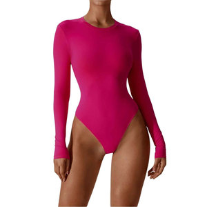 Body sculptant pour femme à manches longues, personnalisable (style et logo), en polyester, séchage rapide et respirant - Product Image 6
