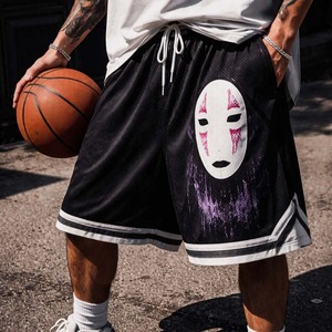 กางเกงบาสเก็ตบอลตาข่ายผู้ชายโลโก้แบบกำหนดเอง ไม่มีลายกราฟิก สตรีทแวร์ กางเกงกีฬาออกกำลังกาย ขายส่ง - Product Image 3