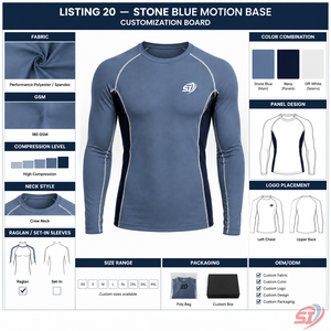 Haut de sport ajusté pour homme, personnalisé, à manches longues, anti-humidité - Product Image 3