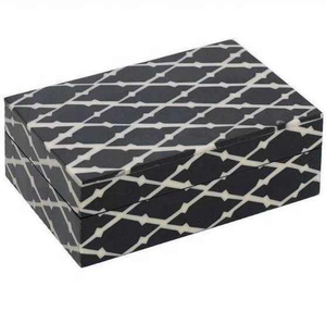 Boîte à bijoux de luxe indienne artisanale en résine incrustée, avec design artistique de style amour modelé à la main, taille et couleur personnalisables - Product Image 6