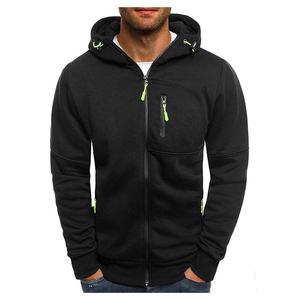 High Quality Winter Zipper Hoodie <b>Mens</b> Wholesale Custom Logo 100 Cotton <b>Thermal</b> Oversized Sports Hoodie Neon Green Contrast Zip - Product Image 1