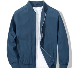 <b>Men</b> Bomber <b>Jacket</b> Wholesale <b>Casual</b> Zip Front <b>Lightweight</b> Ribbed Collar Cuff Fashion Outerwear Relaxed Fit Daily - Product Image 1
