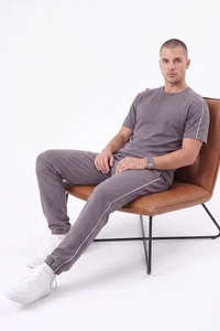 Survêtement de sport respirant et écologique pour homme, grande taille, élégant, automne, séchage rapide, polyester/coton - Product Image 5