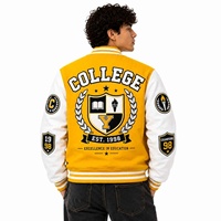Vestes universitaires pour hommes en molleton CVC de haute qualité avec logo personnalisé, uniformes d'équipe, vestes de baseball vierges en gros