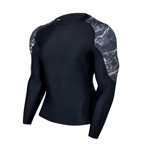 Hauts de compression athlétiques unisexes personnalisés, respirants, anti-UV UPF50+, antibactériens, en polyester/nylon, pour le surf et la plage (Rash Guards) - Product Image 5