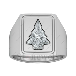 แหวนเพชรทรงเจ้าหญิงรูปต้นคริสต์มาสทรงสี่เหลี่ยมสำหรับทำแหวน - Product Image 3