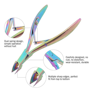Cutter <b>Trimmer</b> Tool Nail <b>Cuticle</b> Professional Stainless Steel <b>Cuticle</b> Nippers Tip Double Spring Nippers Beauty Nipper - Product Image 3