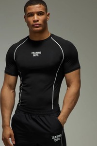 Men Athletic short <b>Sleeve</b> Tee Fitted Gym <b>Workout</b> Muscle Fit Compression Crew Neck Training Fitness <b>Top</b> <b>top</b> mens fitted <b>long</b> - Product Image 3