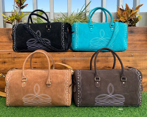 Usine en gros Design à la mode en cuir repoussé à la main grande capacité sac de voyage personnalisé en cuir de vache véritable unisexe sacs de sport - Product Image 4