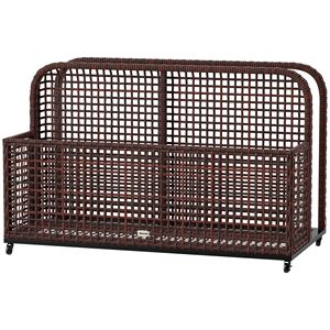Caddy portaoggetti galleggiante marrone per piscina con ruote, 43.25'' L x 22.5'' W x 28'' H, realizzato in poliestere PPS resistente, per corda per corsia piscina e scaletta. - Product Image 1