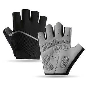 Gants de cyclisme professionnels mi-doigts en cuir/néoprène, anti-humidité, antidérapants, unisexes, confortables pour l'extérieur - Product Image 1